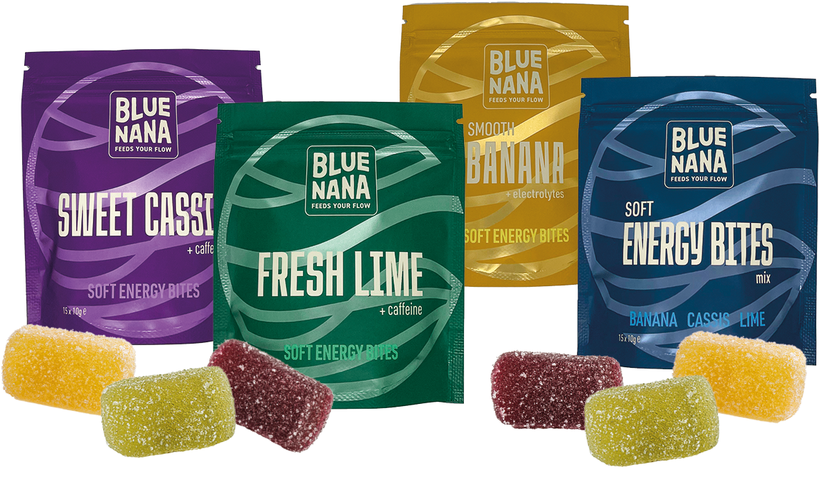 Blue Nana Energy Gel Bites Fresh Lime Caffeine 15x10g