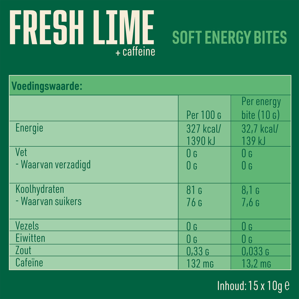 Blue Nana Energy Gel Bites Fresh Lime Caffeine 15x10g