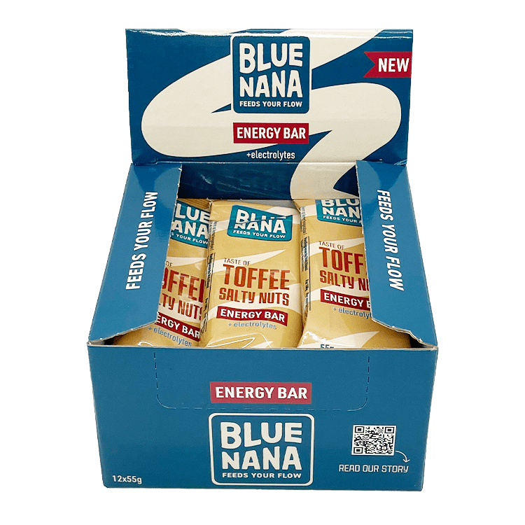 Blue Nana Energy Bars Toffee Salty Nuts 12x55g - Blue Nana Club