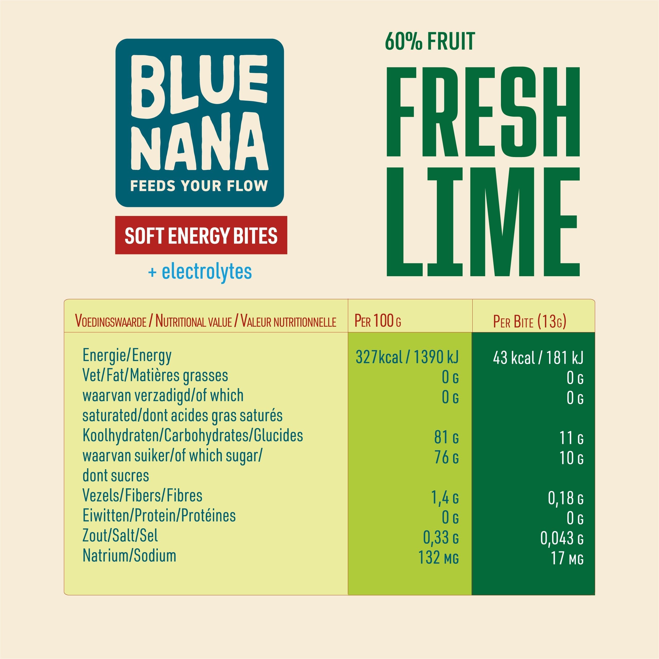 Blue Nana Soft Energy Bites Fresh Lime 3x13g - Blue Nana Club