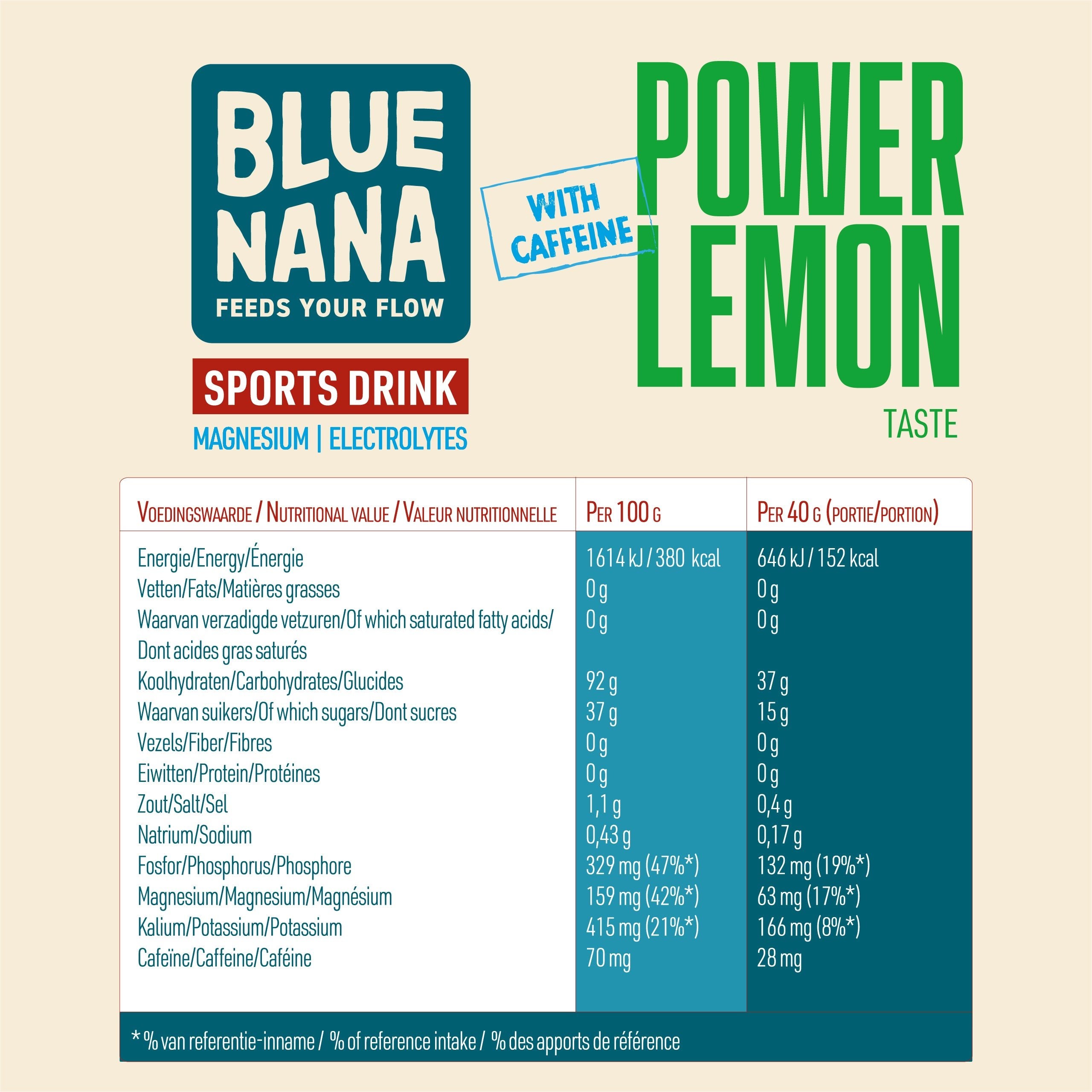 Blue Nana Sport Drinks - Fresh Lemon & Power Lemon (+ caffeine) - Bidon - Blue Nana Club