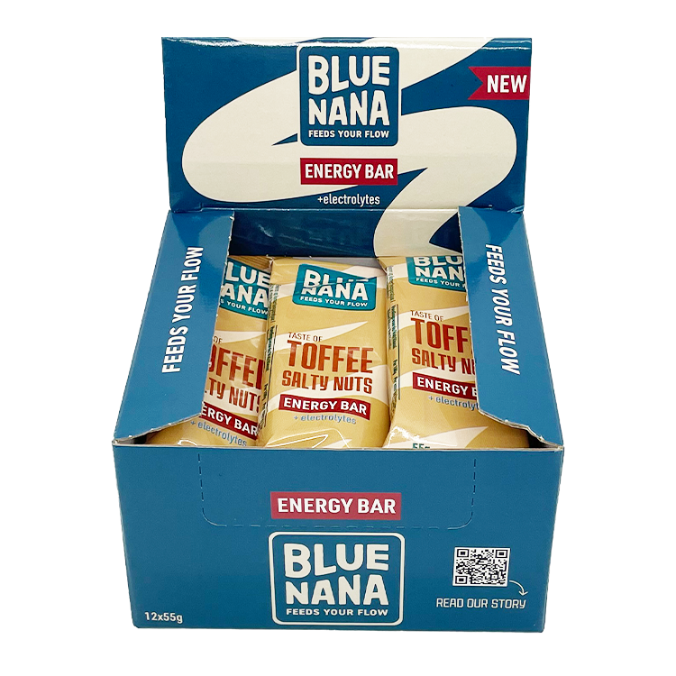 Blue Nana Energy Bars Toffee Salty Nuts 12x55g