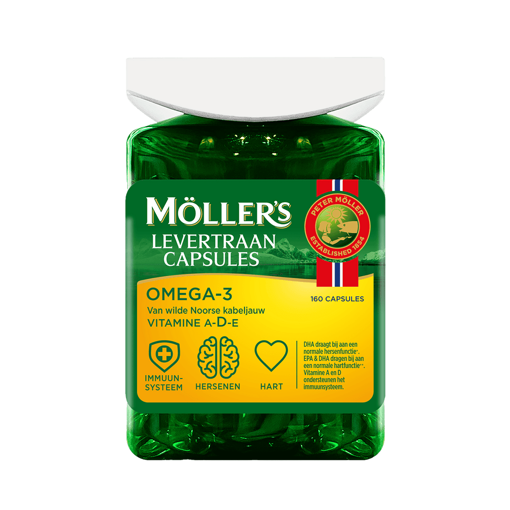 Möller’s Omega - 3 Levertraancapsules – 160 capsules - Blue Nana Club